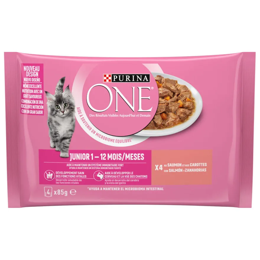 Purina One Junior Salmão saqueta em molho para gatos