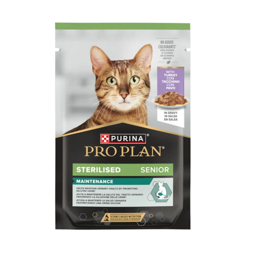 Purina Pro Plan Comida húmida de peru em lata para gatos sénior esterilizados