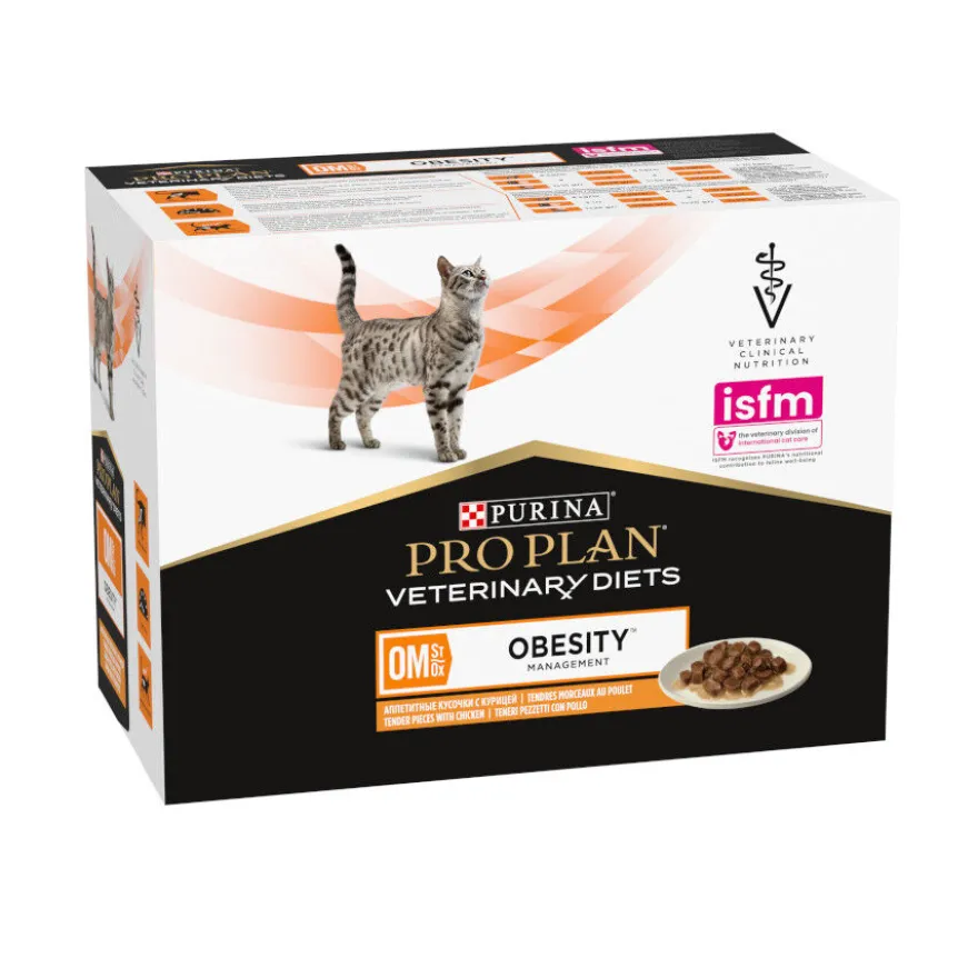 Purina Pro Plan Veterinary Diets Obesity Alimento húmido de frango em saqueta para gatos