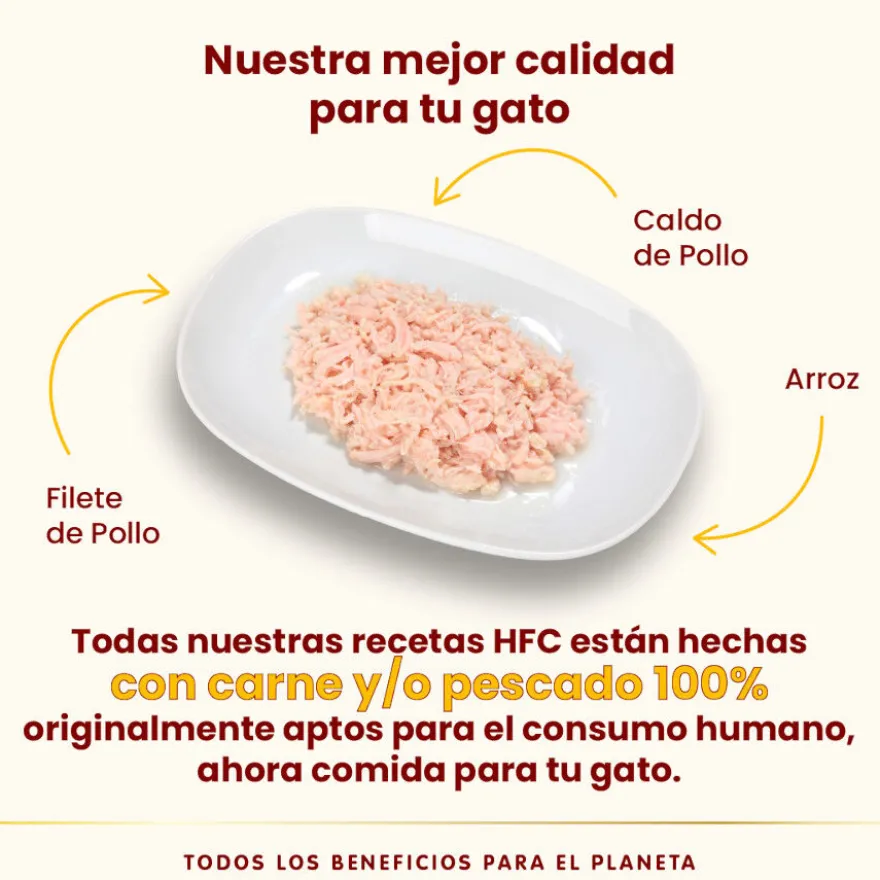 Sachê de filé de frango esterilizado com HFC Almo Nature para gatos