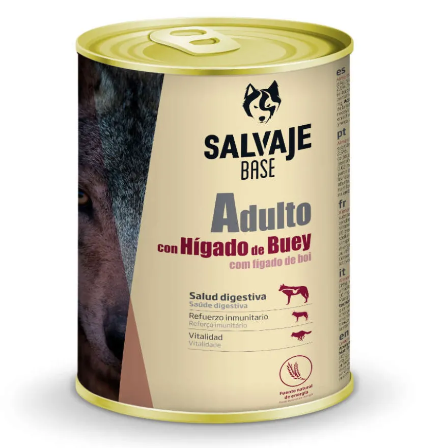 Salvaje Base Adulto Alimento húmido de fígado de boi para cães Pack Poupança!