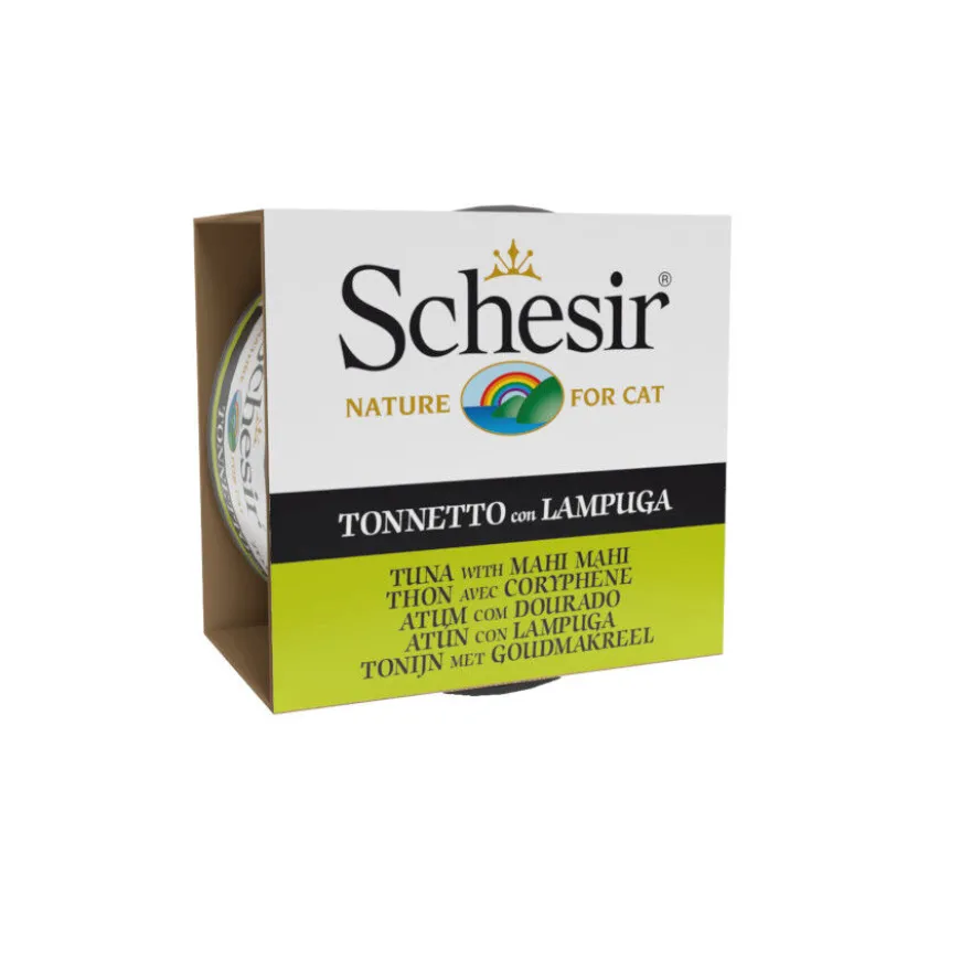 Schesir Adult Atum com Peixe Dourado em lata para gatos