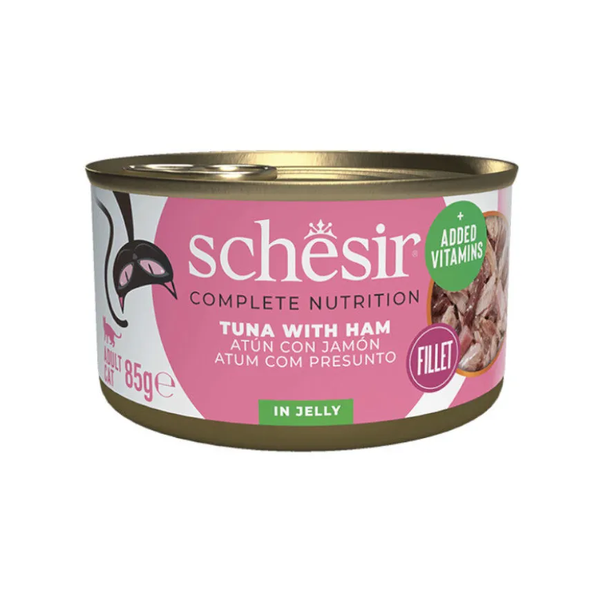 Schesir Adult Atum com Presunto em lata para gatos