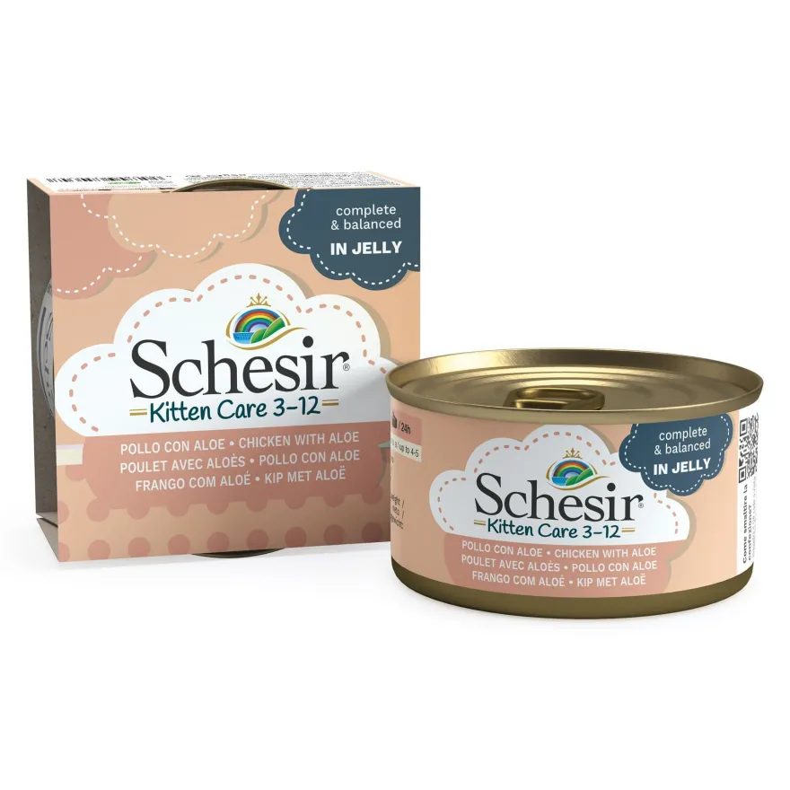 Schesir Kitten Frango com Aloé lata para gatos