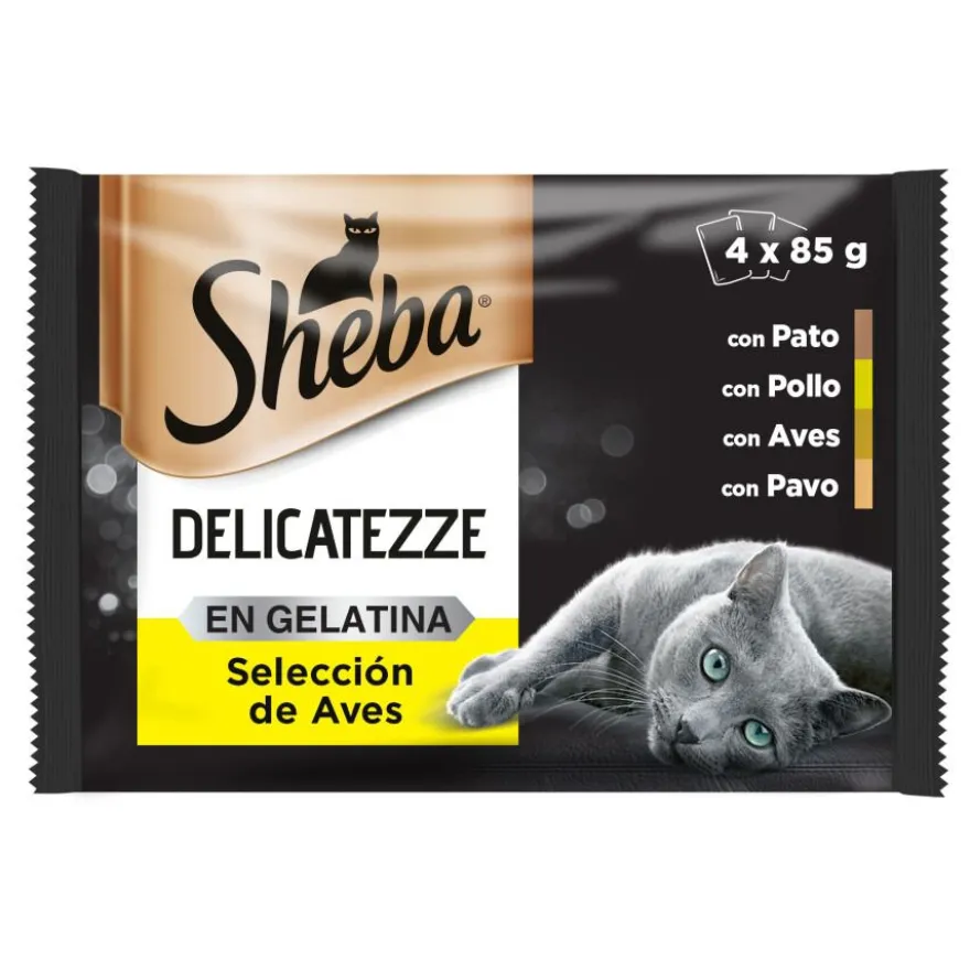 Sheba Delicatezze Aves Geleia em Saqueta para Gatos - Multipack