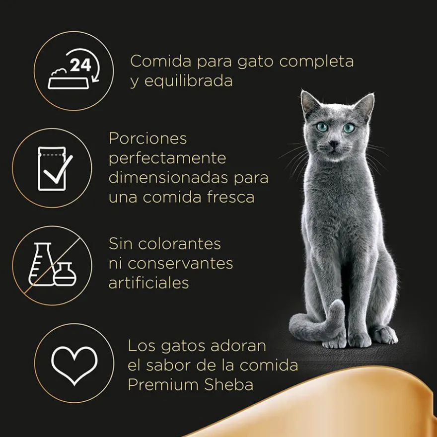 Sheba Délices du Jour em Molho de Carne, Frango e Cordeiro ração húmida para gatos