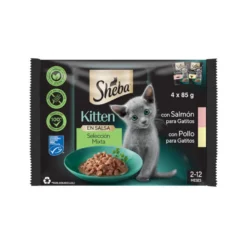 Sheba Kitten Sachê de Frango e Salmão em Molho para Gatos