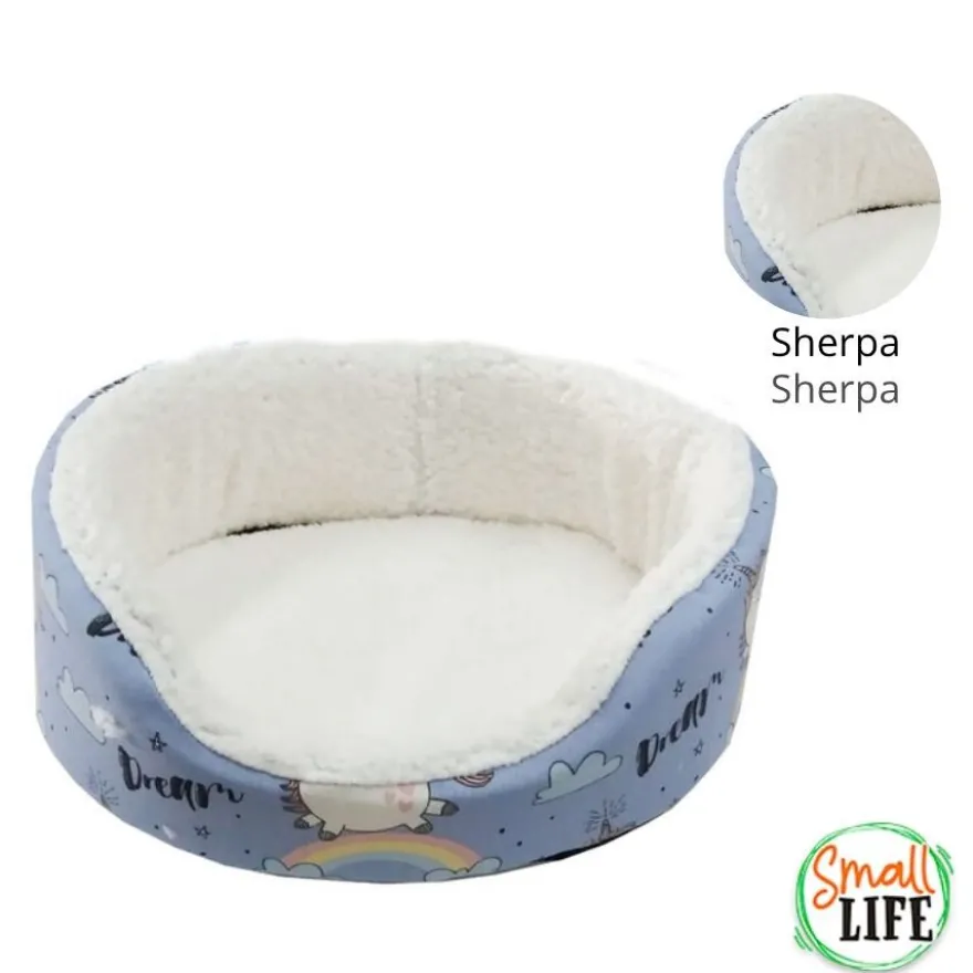 Small Life Cama com Estampado de Unicórnio para pequeno roedor
