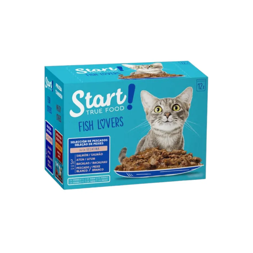 Start Cat Peixe saqueta com gelatina para gatos - Multipack