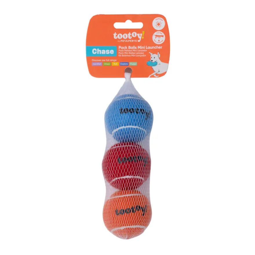 Tootoy! Chase Conjunto 3 bolas com apito mini para cães