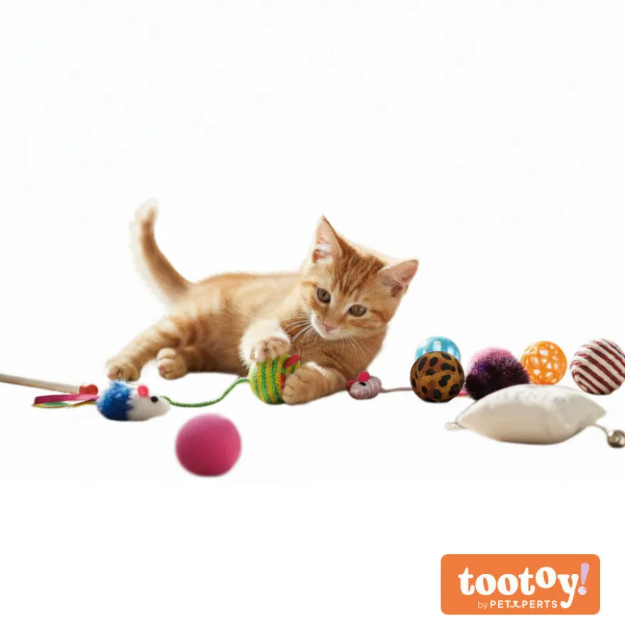 Tootoy! Chase & Play Party Set Kit de brinquedos para gatos