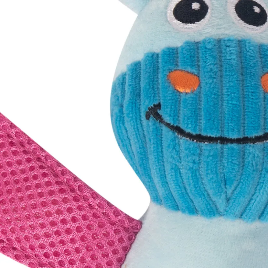 Tootoy! Chew Fetch It Hippo Azul e Rosa Peluche para cães