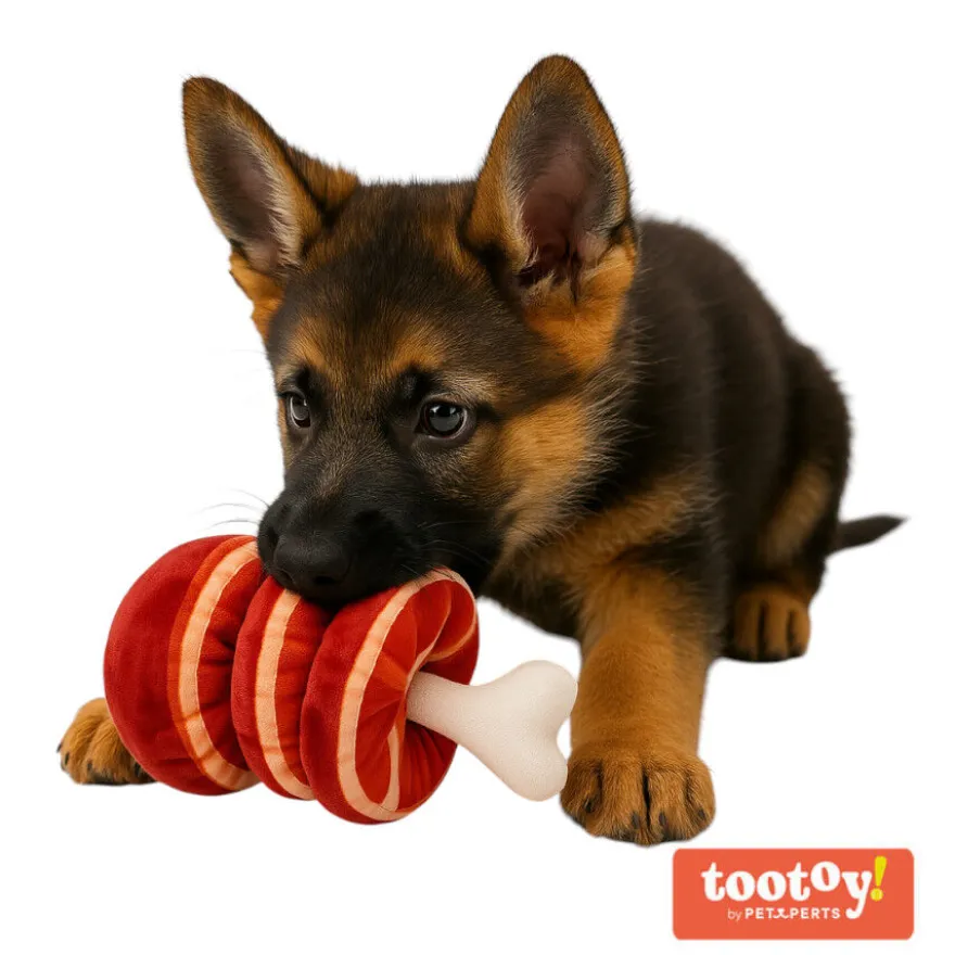 Tootoy! Comfort Beefy Thigh Cuddler peluche com som para cães