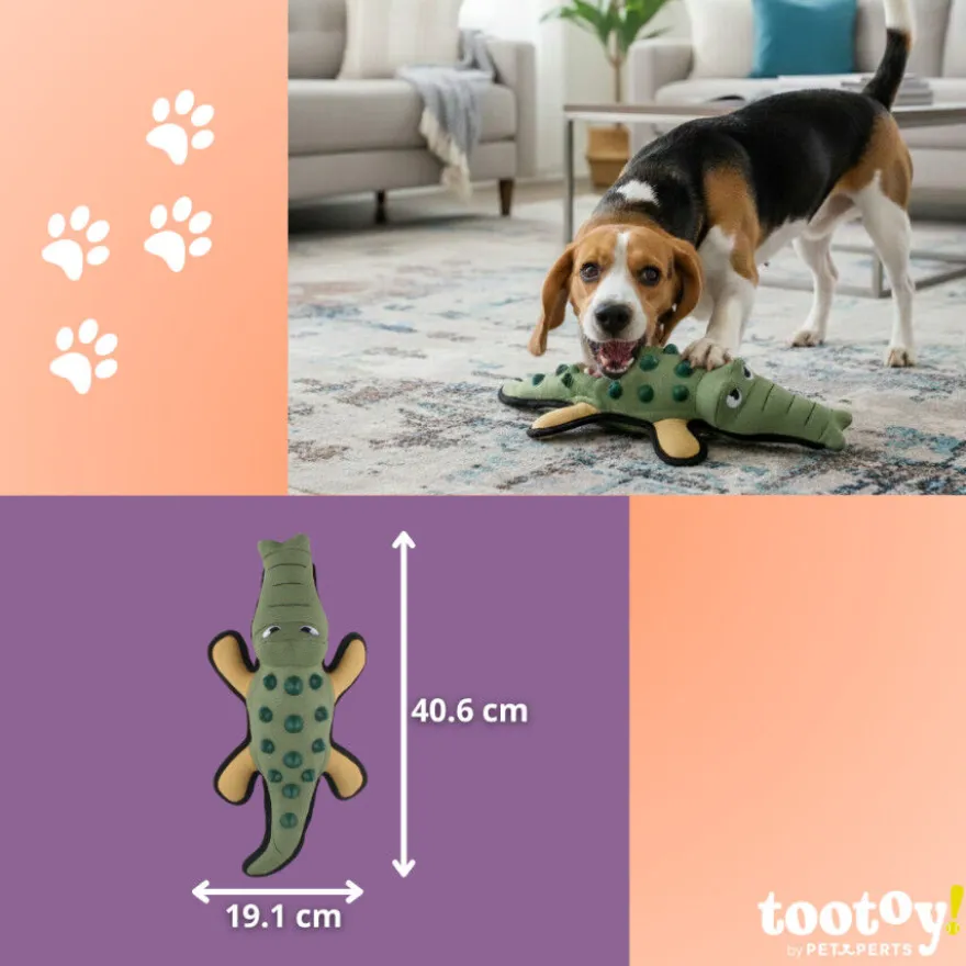 Tootoy! Comfort Brinquedo crocodilo resistente para cães