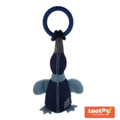 Tootoy! Comfort Denim Duck peluche com som e corda para cães