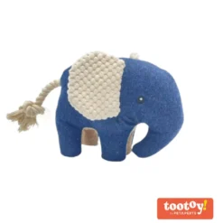 Tootoy! Comfort Denim Elephant peluche com som para cães