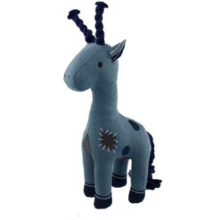 Tootoy! Comfort Denim Giraffe peluche com som e corda para cães