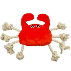 Tootoy! Comfort Fresh Crab peluche com corda para cães