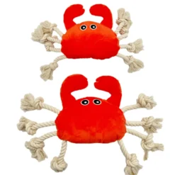 Tootoy! Comfort Fresh Crab peluche com corda para cães