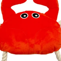 Tootoy! Comfort Fresh Crab peluche com corda para cães