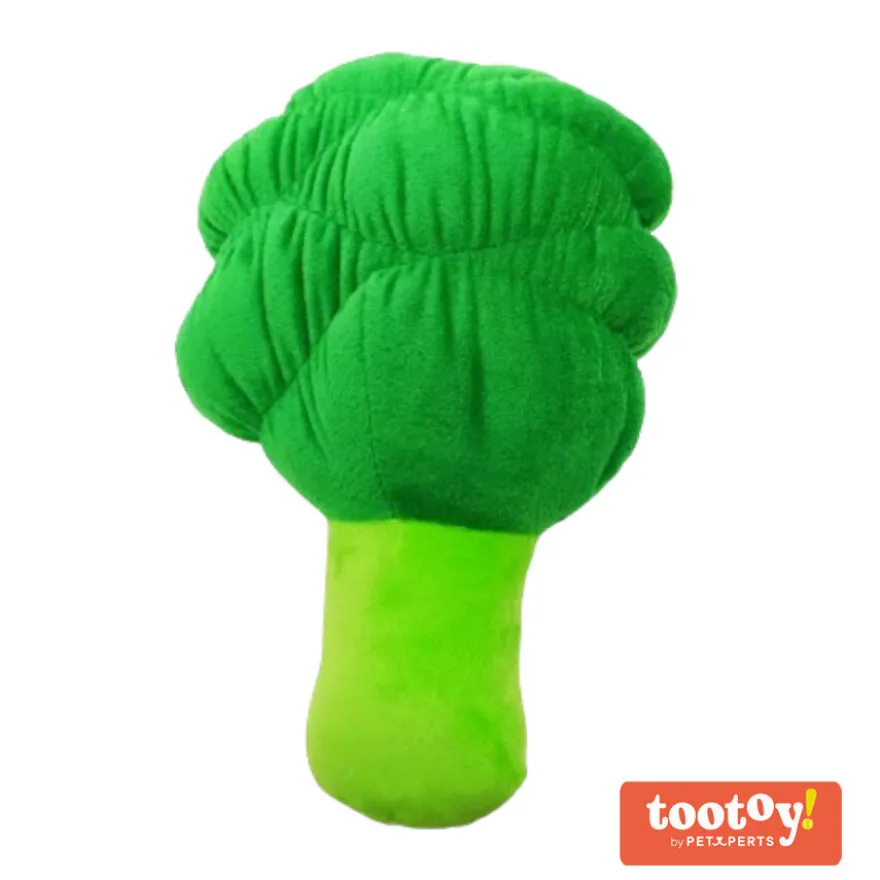 Tootoy! Comfort Healthy Broccoli Cuddler peluche com som para cães