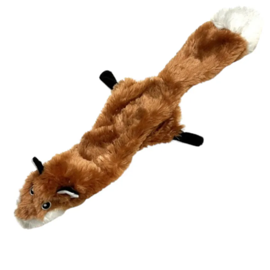 Tootoy! Comfort Skinny Fox peluche com som crocante para cães