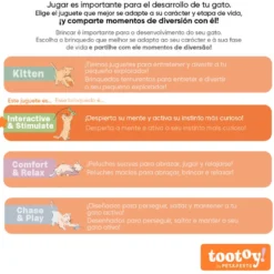 Tootoy! Interactive & Stimulate Vara com Olhos para gatos