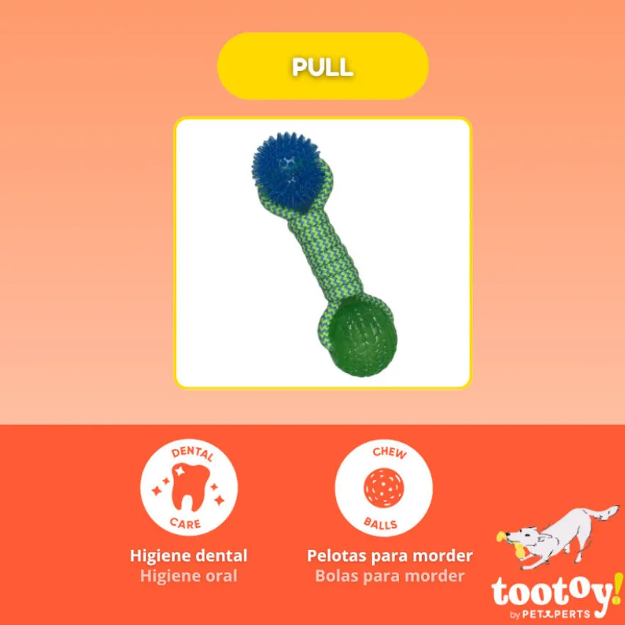 Tootoy! Pull Brinquedo de corda com duas bolas para cães