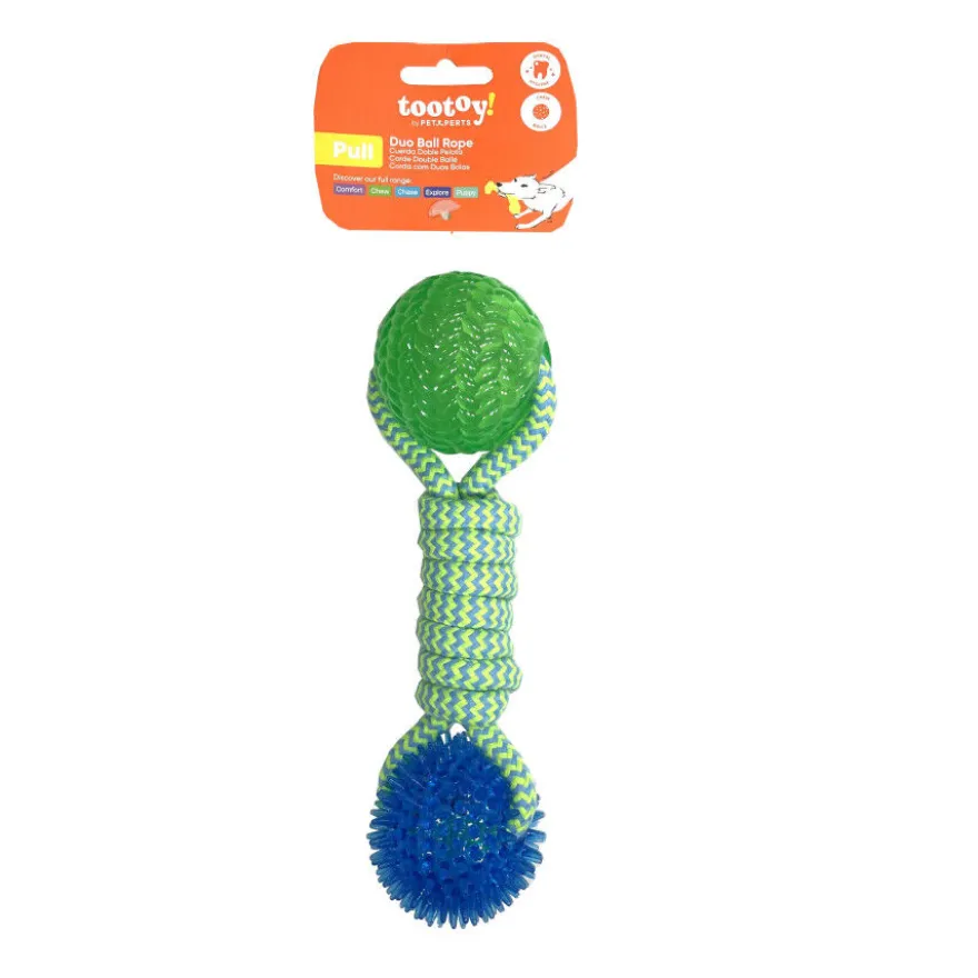 Tootoy! Pull Brinquedo de corda com duas bolas para cães