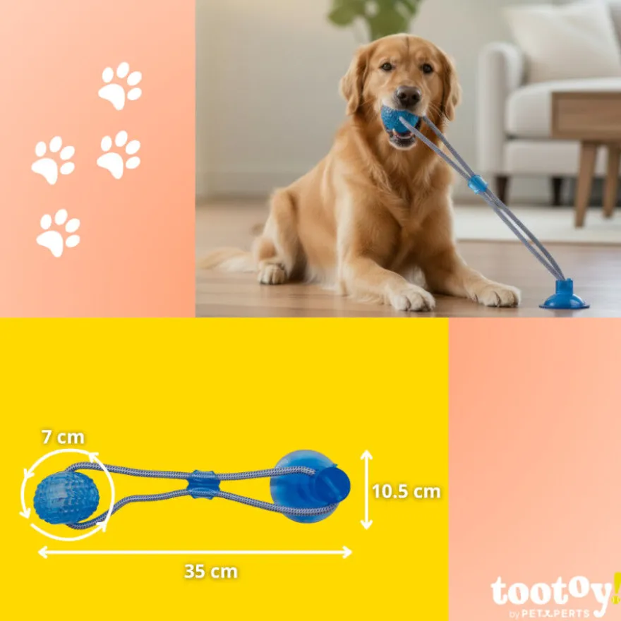 Tootoy! Pull Brinquedo interativo corda com pega para cães
