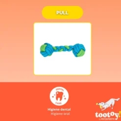 Tootoy! Pull Mordedor de corda com duas bolas para cães