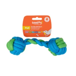 Tootoy! Pull Mordedor de corda com duas bolas para cães