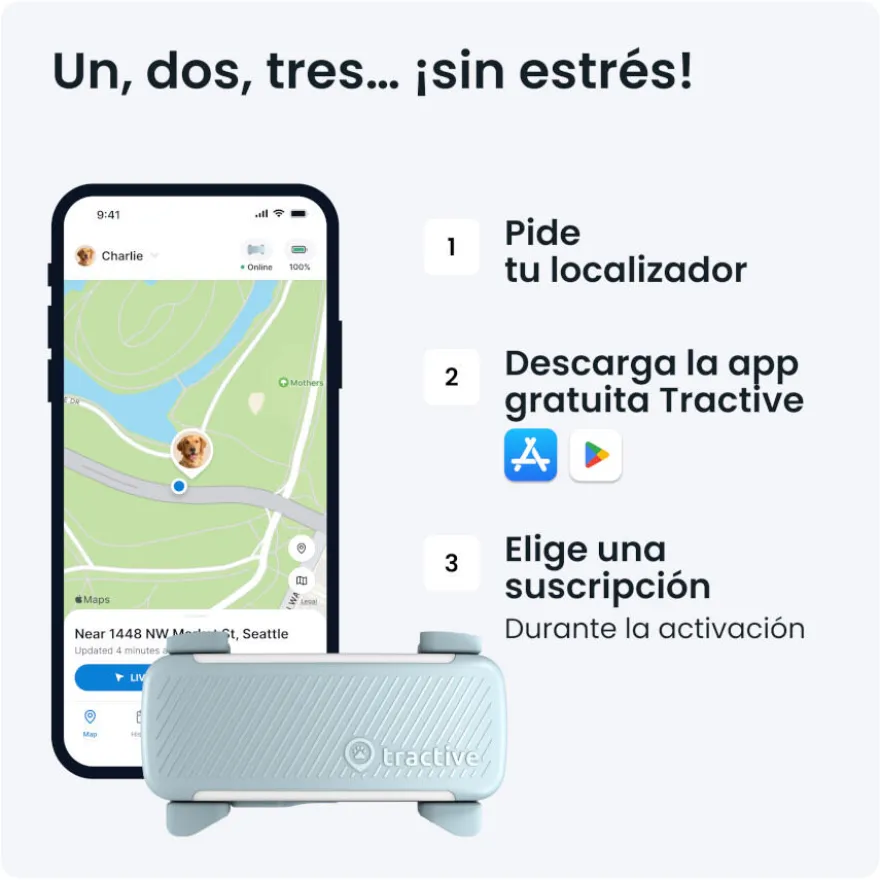 Tractive GPS Dog 6 Rastreador Mint de cães