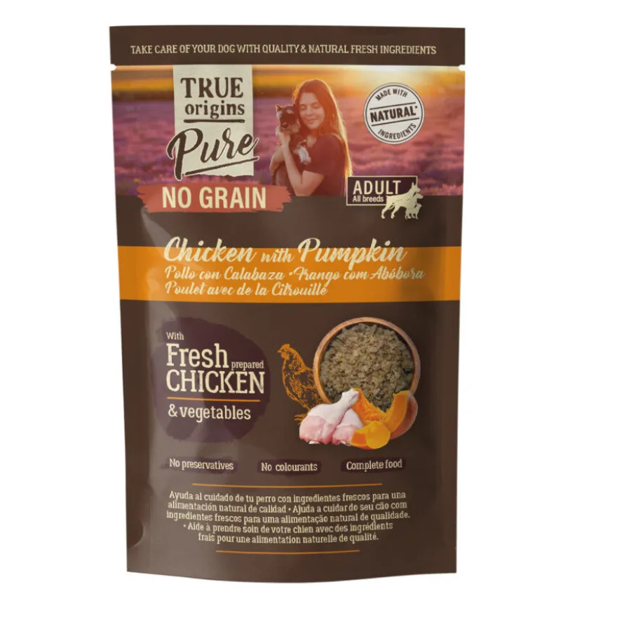 True Origins Pure Comida húmida de frango e abóbora para cães