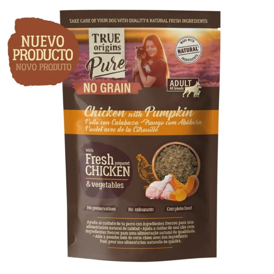 True Origins Pure Comida húmida de frango e abóbora para cães