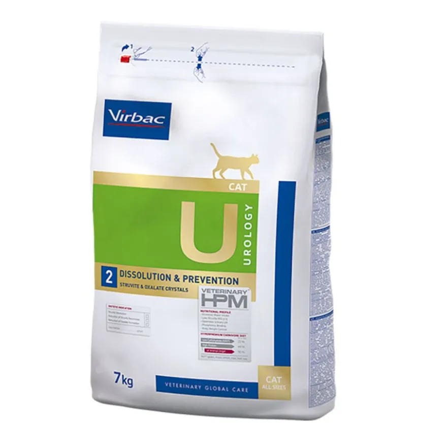 Virbac Urology U2 Dissolution Prevention HPM ração para gatos