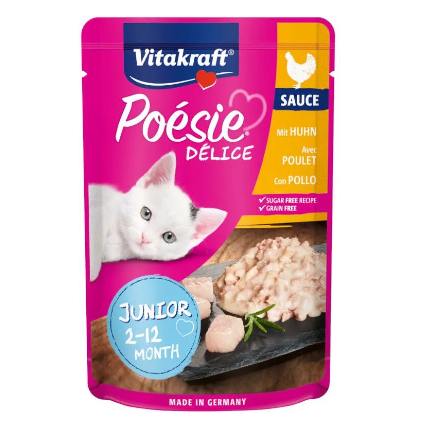 Vitakraft Poésie Junior Bife de Frango saqueta em molho para gatos