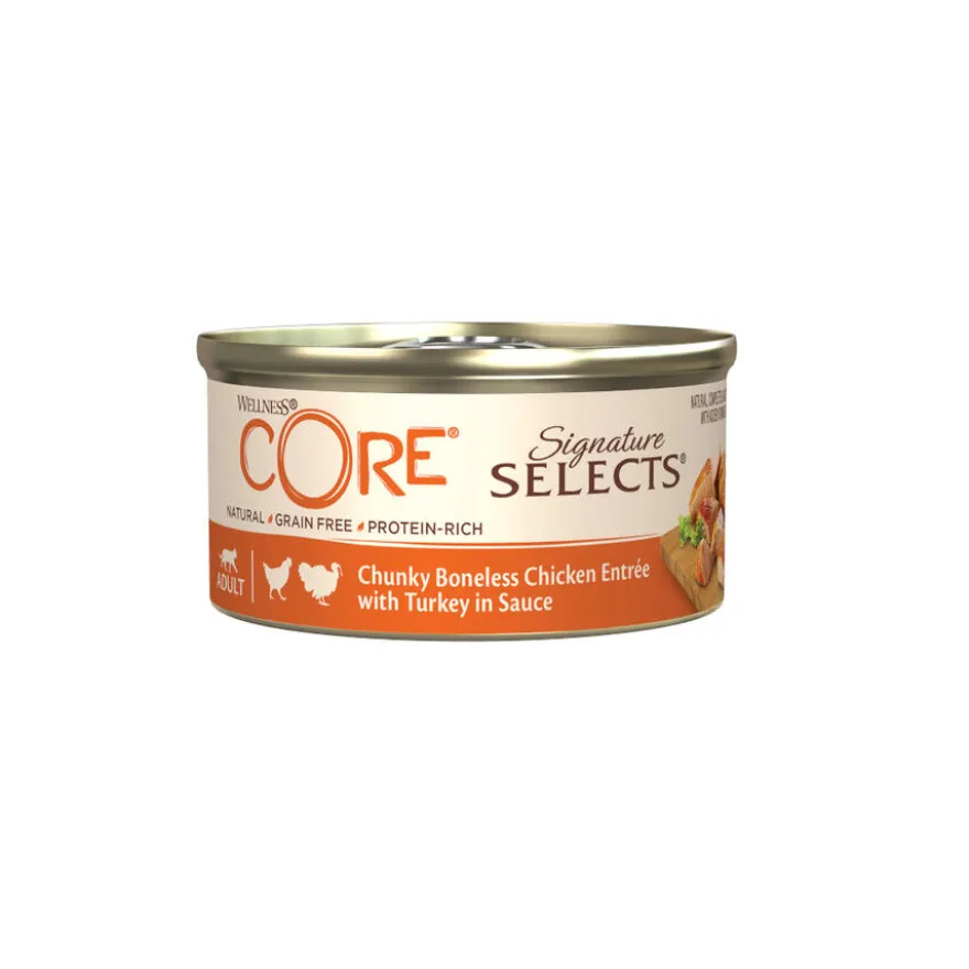 Wellness Core Chunky frango e peru lata para gatos