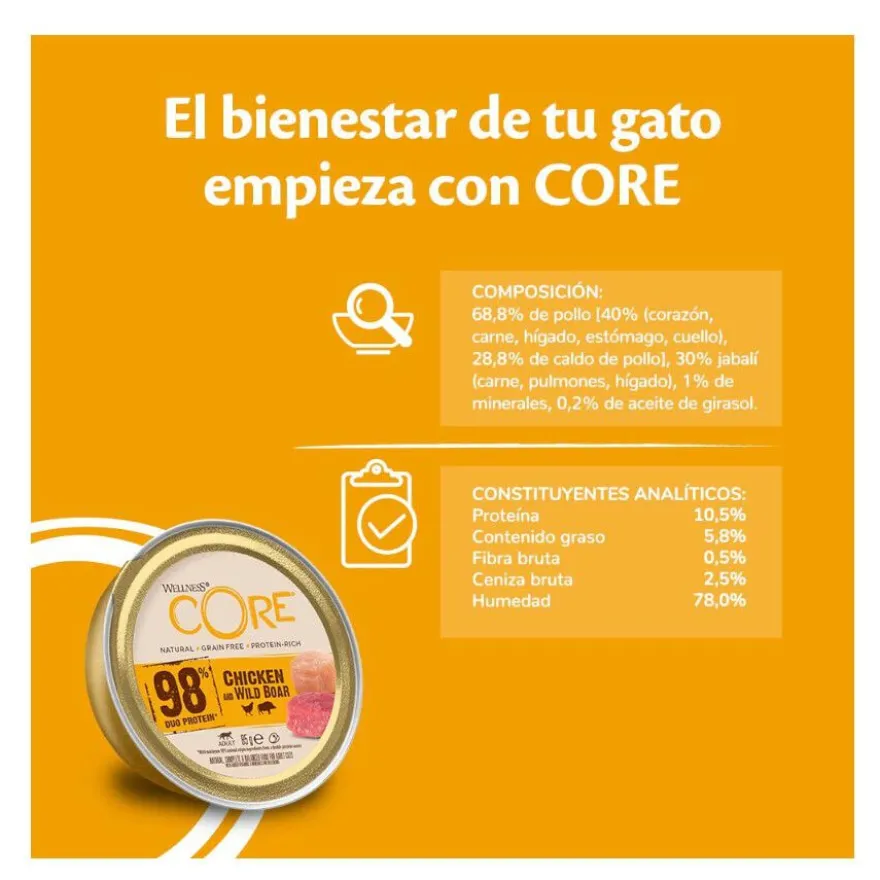 Wellness Core Protein Salmão e Frango terrina para gatos
