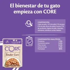 Wellness Core Tender Cuts frango e peru saquetas para gatos
