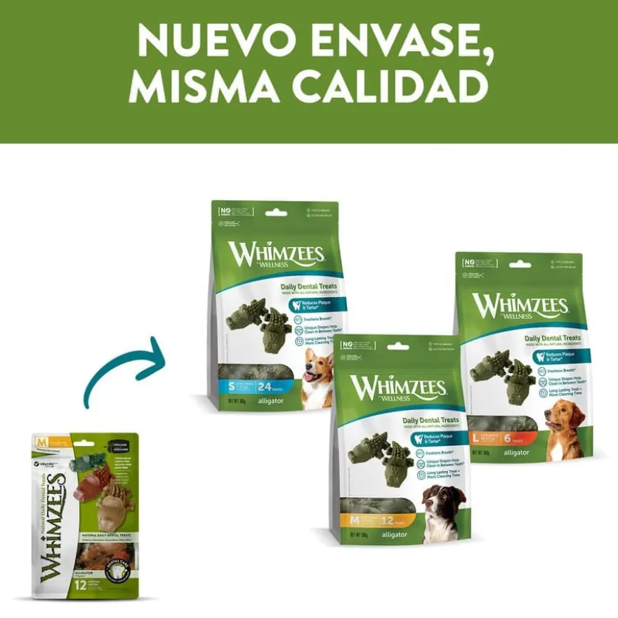 Whimzees Snacks Dentários Crocodilo para cães de raças médios
