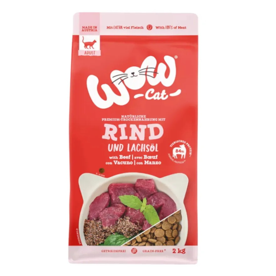 Wow, comida de gato de carne adulta