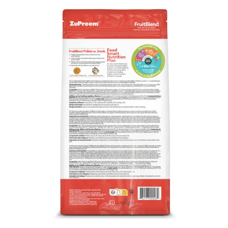 ZuPreem FruitBlend Medium Ração para pássaros